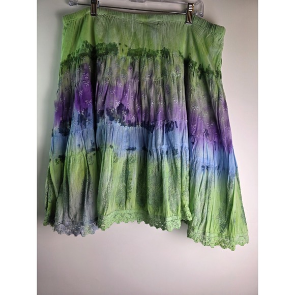Women's Dressbarn Size S High Waisted Tie-Dye Boho Stretchy Skirt - Picture 4 of 8